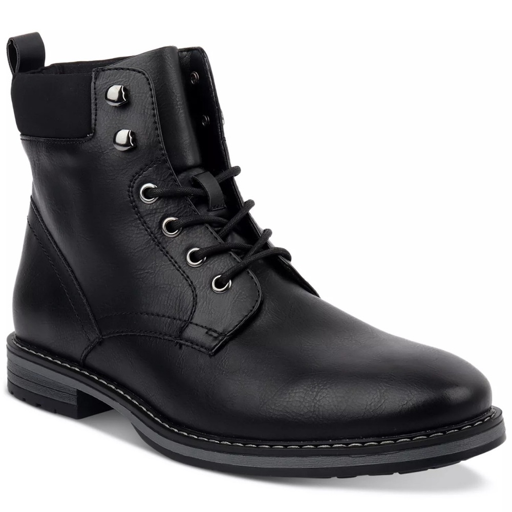 Mens Club Room Gaibe Lace Up Boots Black Size 9.5 Macy’s Exclusive New